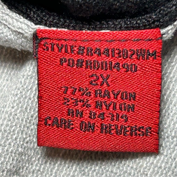 Red Woman Black & Grey Elbow Patch Cardigan with Metal Buttons Size 2X - Picture 7 of 12